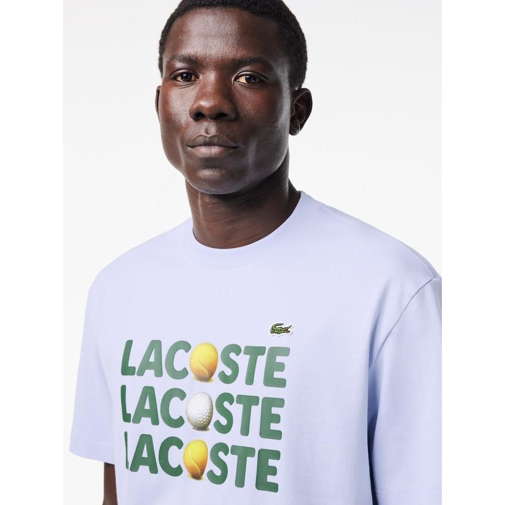 Lacoste Мужская футболка из плотного джерси с надписью «LeTTering Ball» Th7370 54g J2g q2nTh7370 54gJ2g