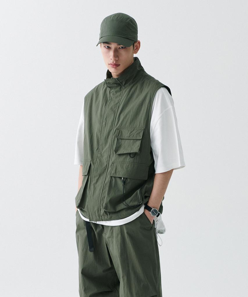 Musinsa Standard [City Leisure] Cn Multi-Pocket Vest [Khaki]