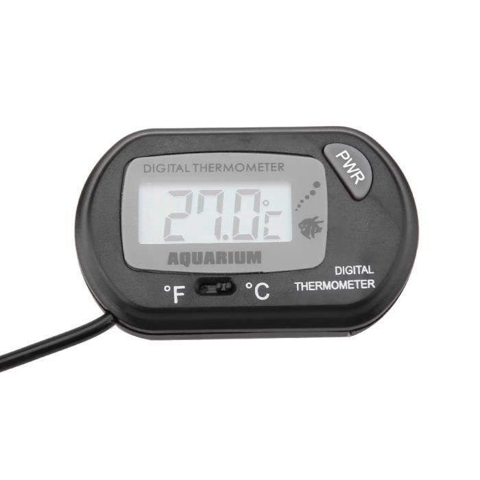Tbest Цифровой термометр Цифровой термометр для измерения температуры аквариумного резервуара 2-цветный Черный