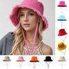 Fashion Hyun-Ah Style Bucket Hat Sun Resistant Fringed Summer Sunshade Hat Adjustable Large-Brimmed Hiking Hat Four Seasons