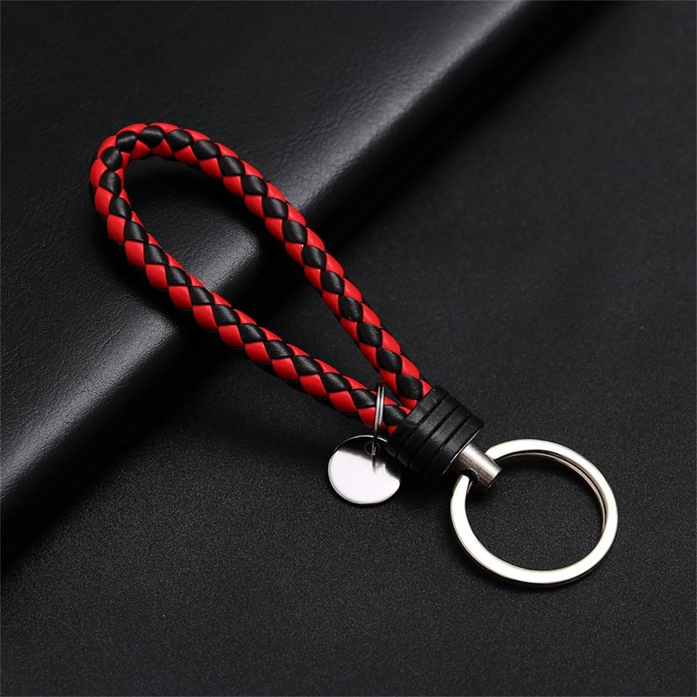 2Pcs Creative PU Leather Braided Rope Keychain Car Key Ring For Women Men Fashion Key Holder Accessories