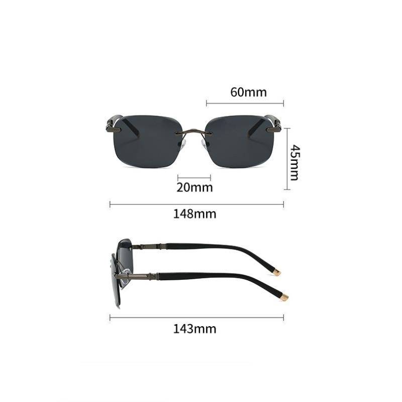 Квадратные металлические солнцезащитные очки без оправы маленькие модные очки UV400 для езды на велосипеде, вождения, путешествий