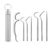 Tool Oral Care Tooth Pick Toothpick Pocket Set Stainless Steel Toothpick Set Keychain Holder