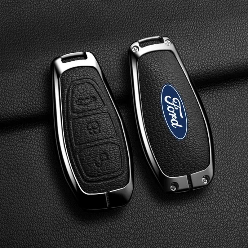 Car Sticker 2026 Ford New 2025 Hot Zinc Alloy Car Key Case Cover Key Bag Protector for Ford ST Line Fiesta Focus Mondeo Ecosport