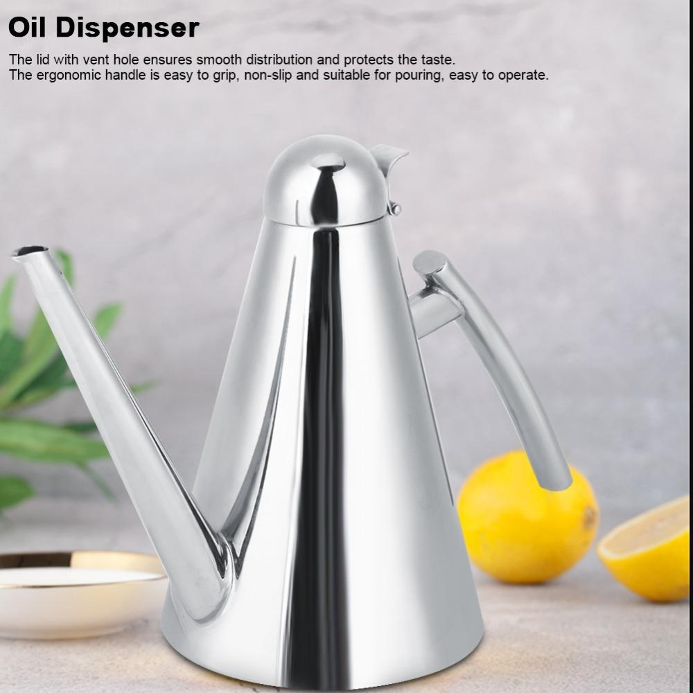 304 Stainless Steel Oil Dispenser Bottle 500ml Seasoning Bottle Olive Oil Cruet Home Kitchen Use