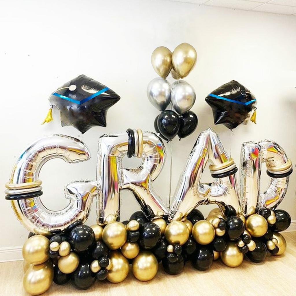 87шт. Выпускной набор воздушных шаров. Сертификат докторантуры. Поздравления с украшением из алюминиевого воздушного шара.