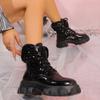 Мода Модные Ботильоны Британский Стиль Женская Обувь Противоскользящая Боковая Молния Женская Обувь Пряжка Сумка Модные Ботинки с Пайетками