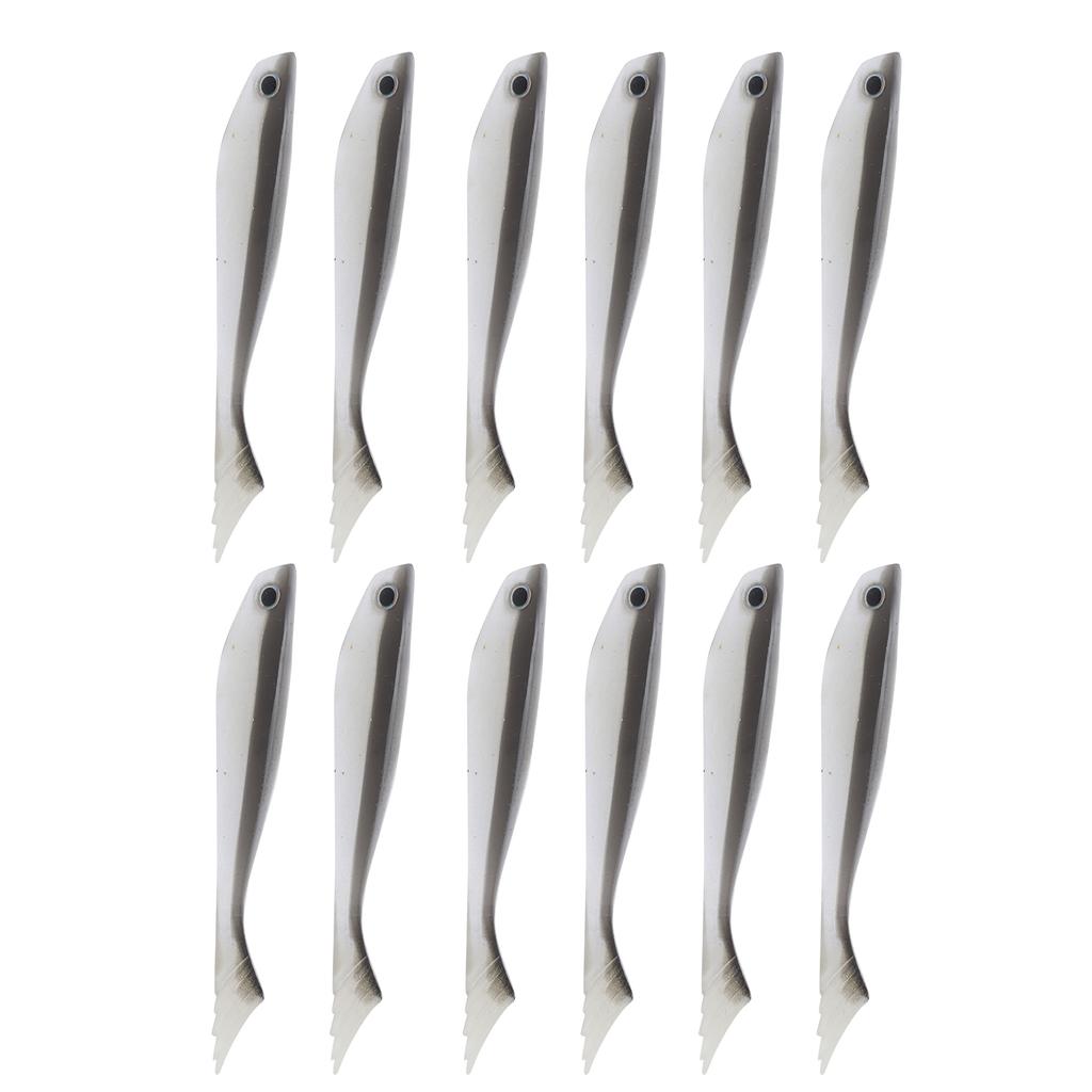 2 комплекта Искусственная имитация Черная спинка Двухцветная Мягкая силиконовая приманка Рыболовные снасти