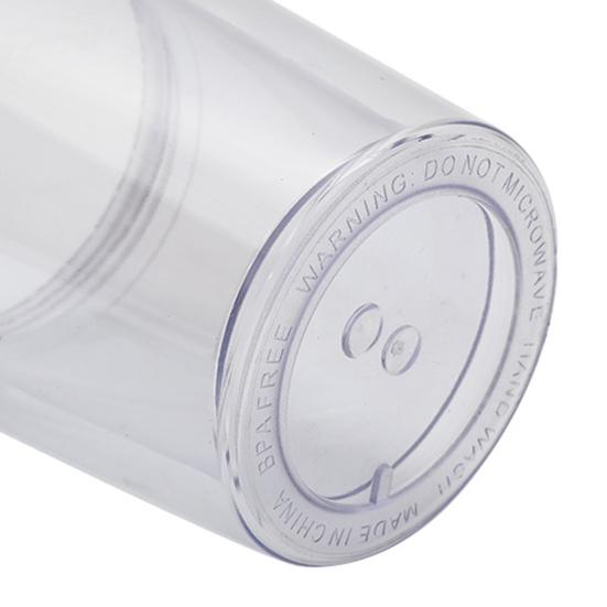 1 Set 12OZ/350ml Straw Cup Double-layer Reusable with Lid Travel Clear Ice Coffee Mug Office