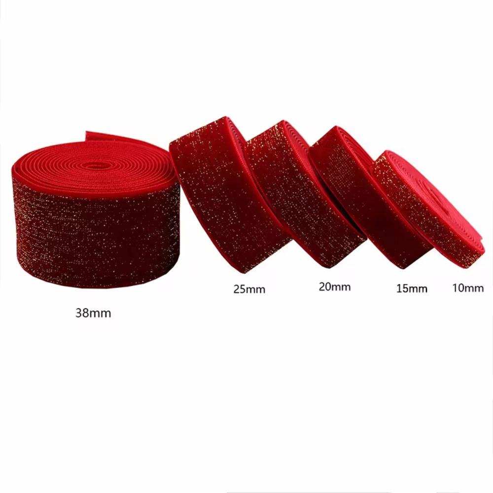 Glitter Christmas Velvet Ribbon 5 Yards Bow Ribbon Gift Box Packaging Ribbon  Wrapping