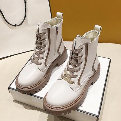 Женские осенние одинарные ботинки Зимние бархатные хлопковые ботинки в британском стиле на толстом каблуке Короткие ботинки