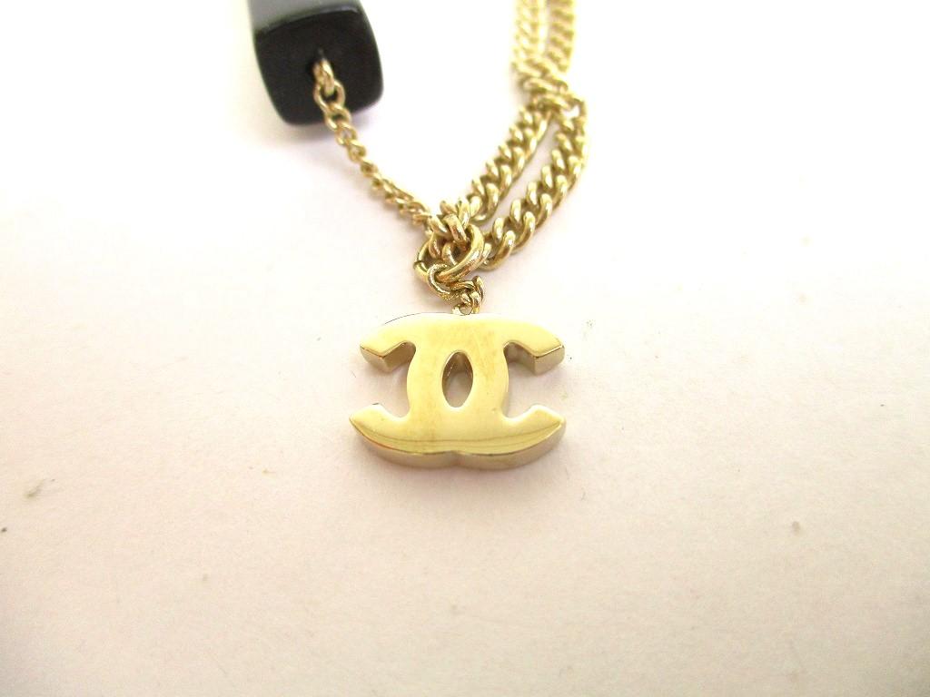 Подлинное винтажное ожерелье-цепочка CHANEL с логотипом CC в виде помады цвета шампанского #9787, восстановленное