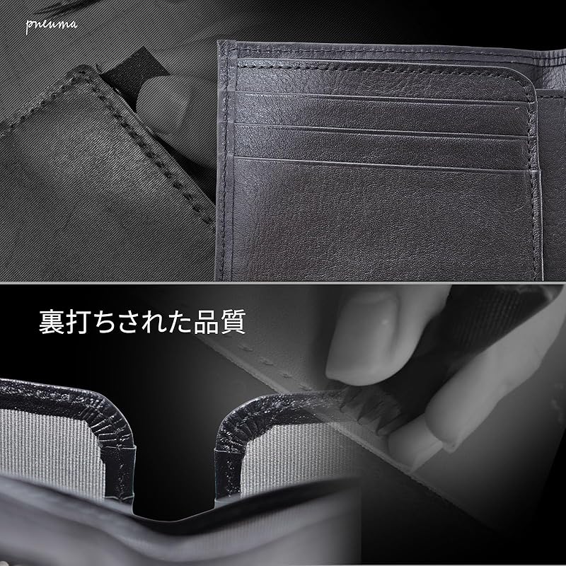 [JPSpiritus] pneuma Mark.II wallet men's bi-fold simple luxury vegetable tanned leather Holds 12 pieces With coin purse card case coin case money clip
