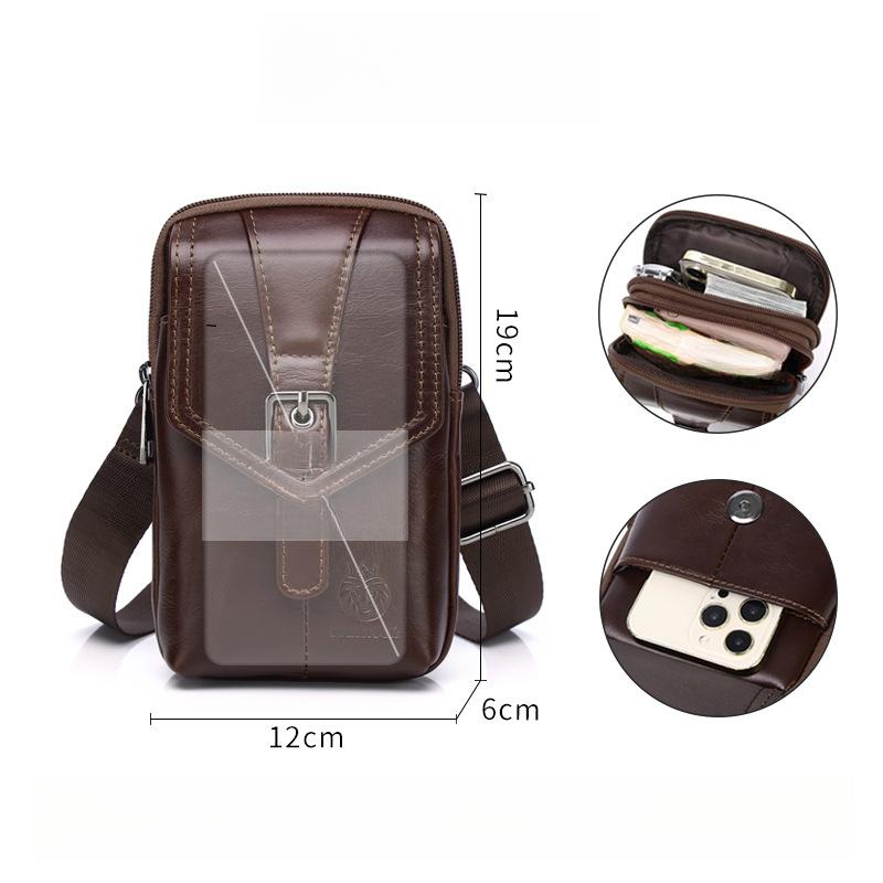 Мужская сумка-мессенджер на одно плечо для мобильного телефона, многофункциональная сумка-пояс для мобильного телефона с пряжкой в стиле ретро, повседневная мужская сумка
