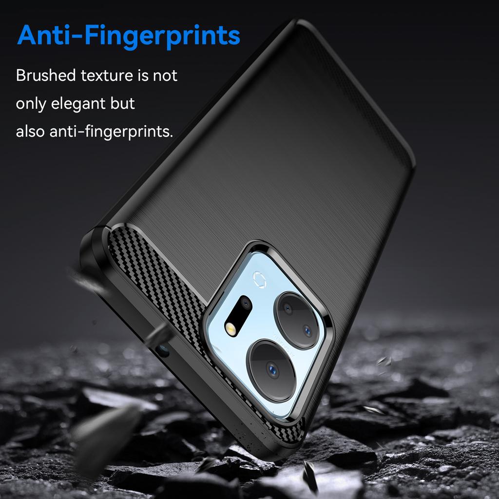 Для Honor X7a 5G Мягкий чехол для телефона из ТПУ Матовый защитный чехол из углеродного волокна с текстурой