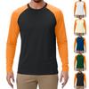 Мужской спортивный топ с длинным рукавом реглан контрастного цвета