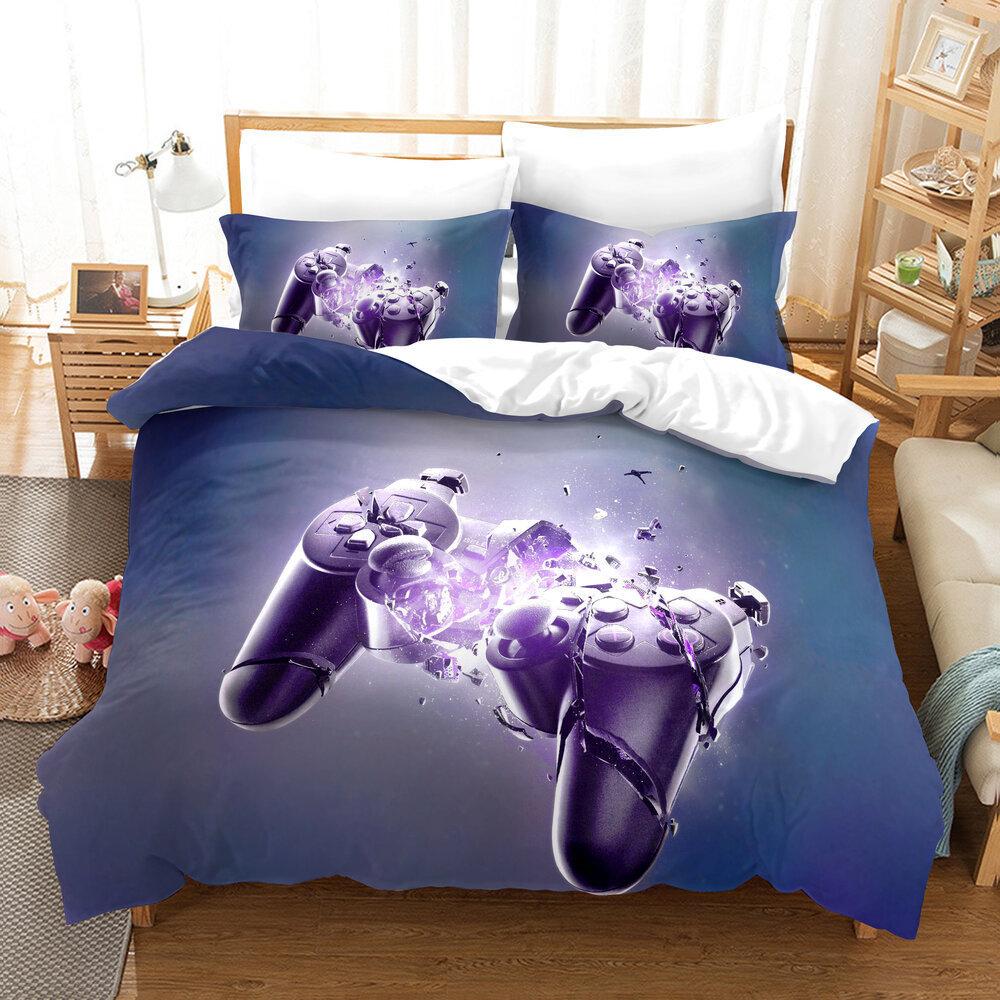 Game Three-Piece Quilt Cover Printing 3D Digital Thickening Grinding Kit