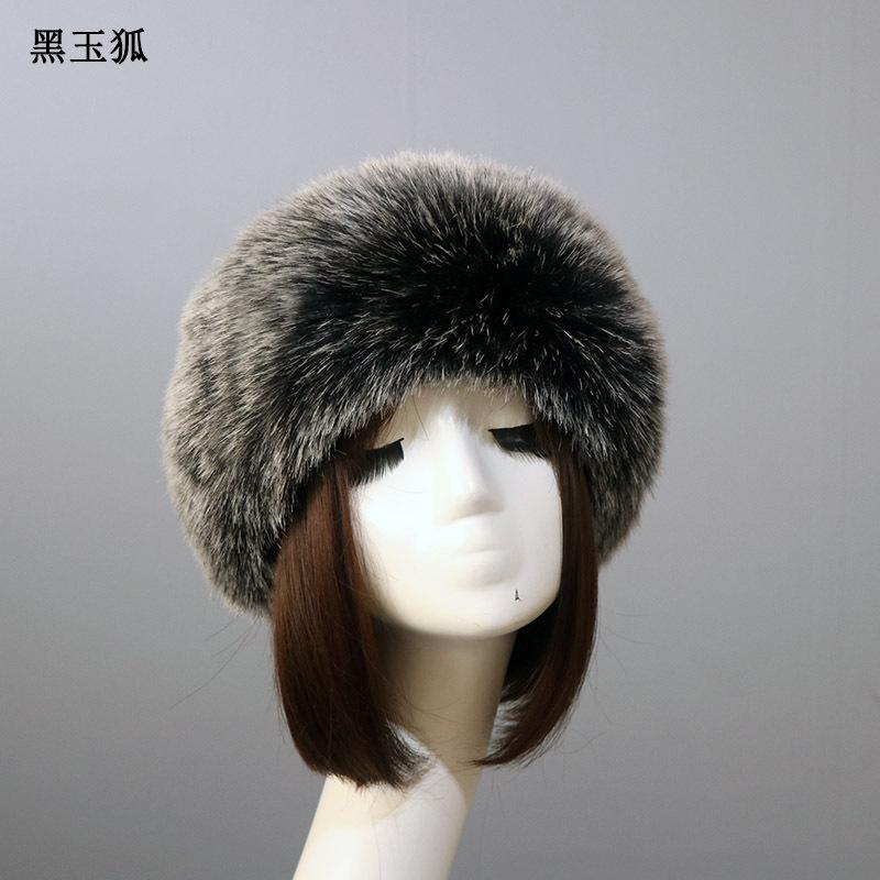 Imitation fur thickened hat empty top hat thermal hat ring headgear accessories popular fox plush brimless hat women