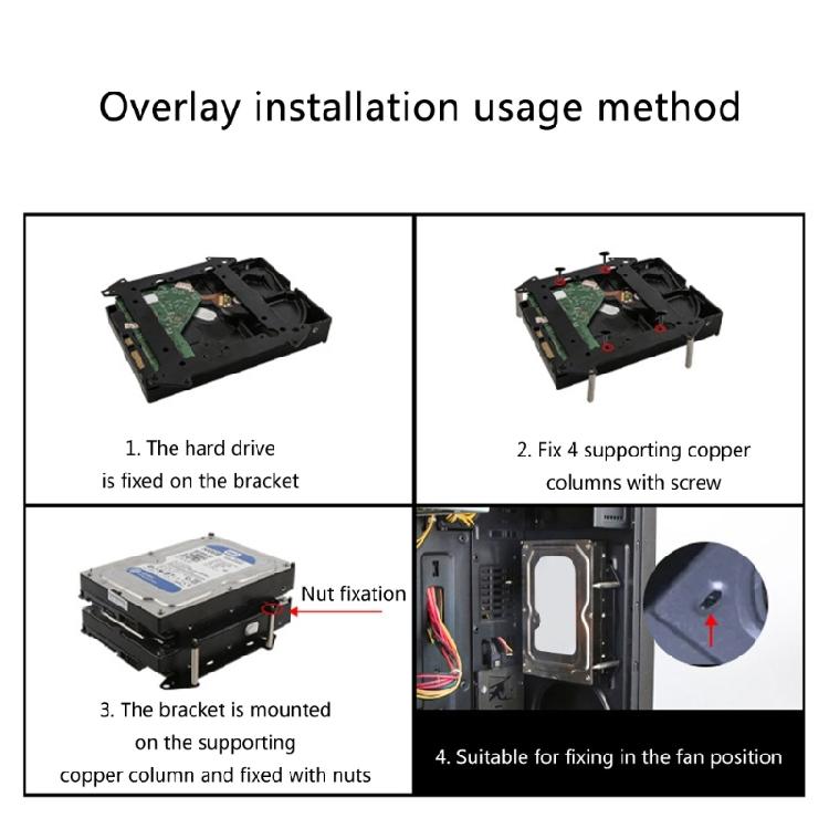 Прочный металлический кронштейн для вентилятора 12 см для интеграции SSD и жестких дисков 3,5 дюйма для расширения емкости хранения компьютеров
