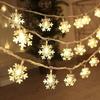 1.5/3/6M USB Power Festoon Snowflake Fairy String Lights Garden Winter Party Christmas Garland Lamp Wedding Room Decoration Outdoor