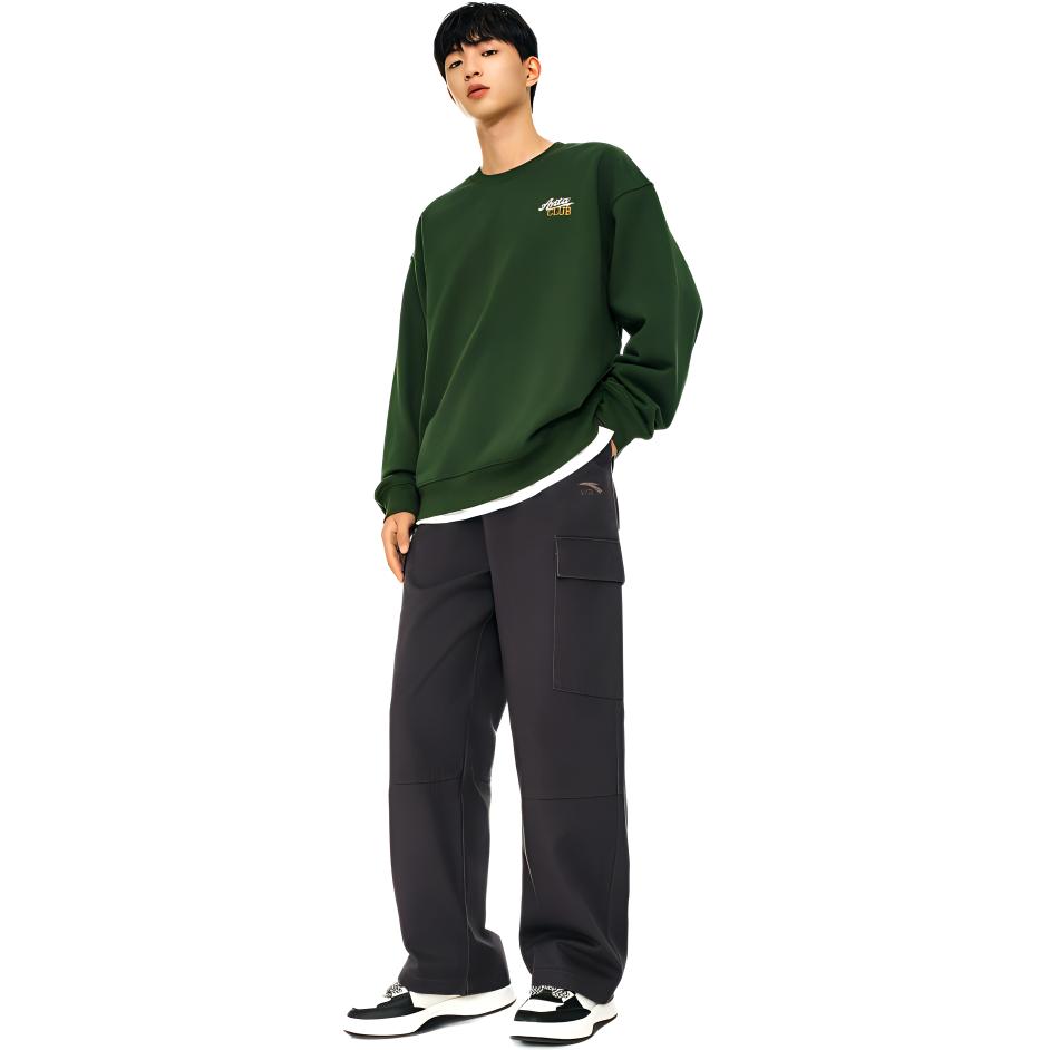 Anta Свободные прочные тканые повседневные брюки мужские низы цвета земли-серый 952448502-3