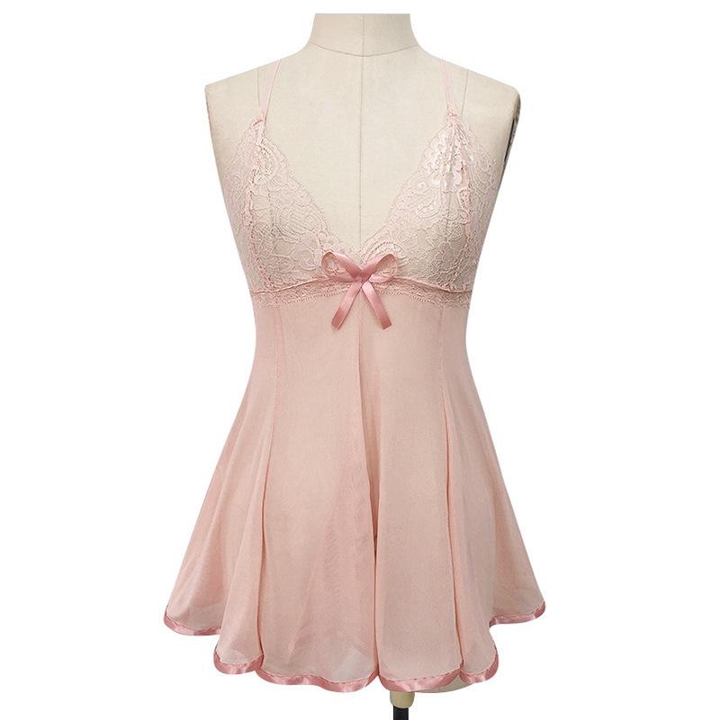 Sexy Lingerie Sexy Suspender Halter Nightgown Women's Hot Lace Transparent Pajamas Passionate Hot Suit