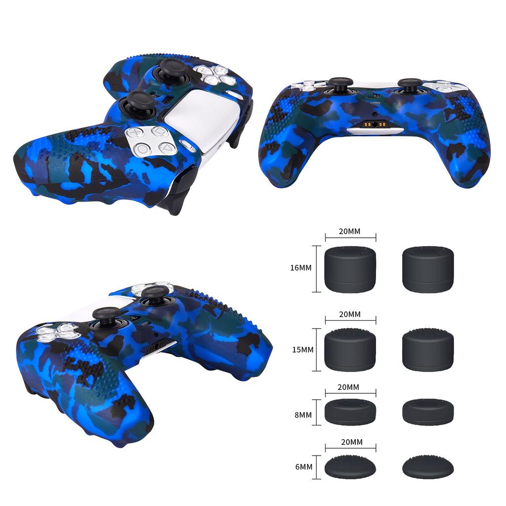 JYXETOV PS5 Controller Cover Storage Bag Free 8 Button Silicone Can Be Charged with the Original Suitable for Printing Pattern + (27 Options), Cap,