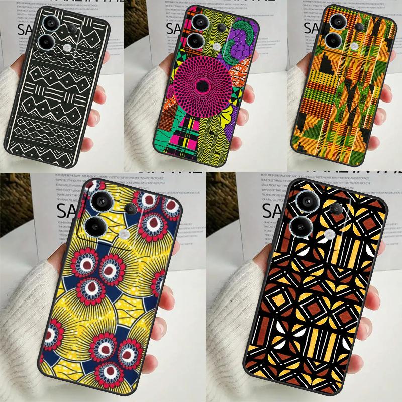 African Wax Print Design Case for Xiaomi Redmi Note 13 12 10 8 9 11 Pro 12S 10S 11S Redmi 13C 10A 10C 9C 12C Cover
