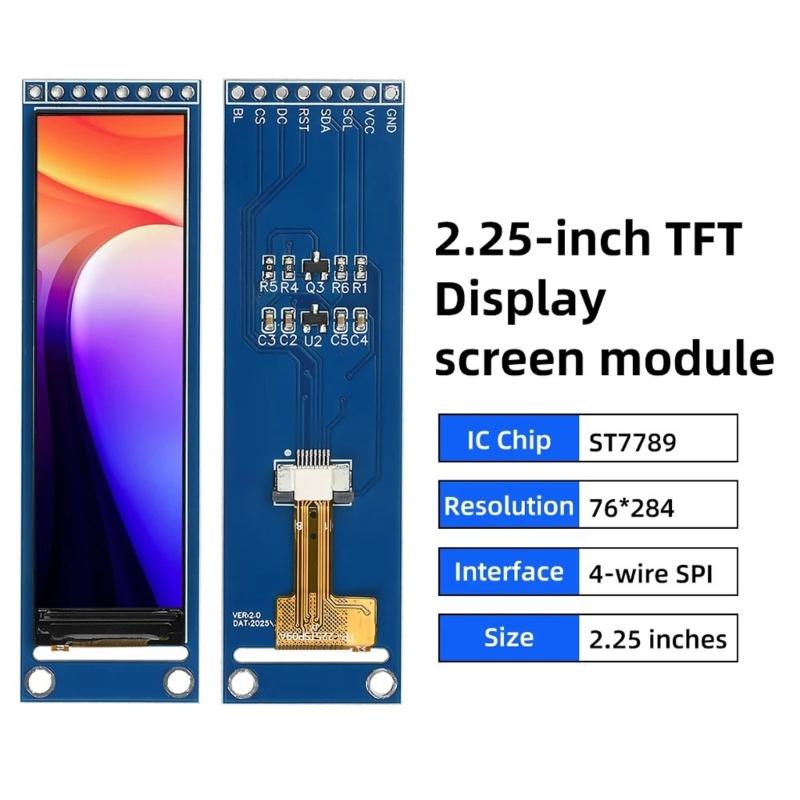 2,25-дюймовый TFT LCD дисплей высокой яркости, цветной экран с управлением по SPI 76x284, модуль LCD дисплея ST7789, полный угол обзора