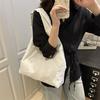 Small Fresh Lace Flower Canvas Bag Women's New Large-capacity Commuting Lazy Wind Single Shoulder Tote Bag Tide