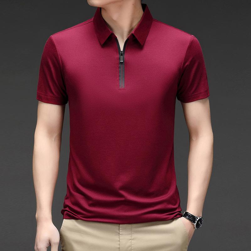 Летние мужские поло с короткими рукавами, свободные повседневные футболки с лацканами, дышащие, впитывающие пот топы больших размеров