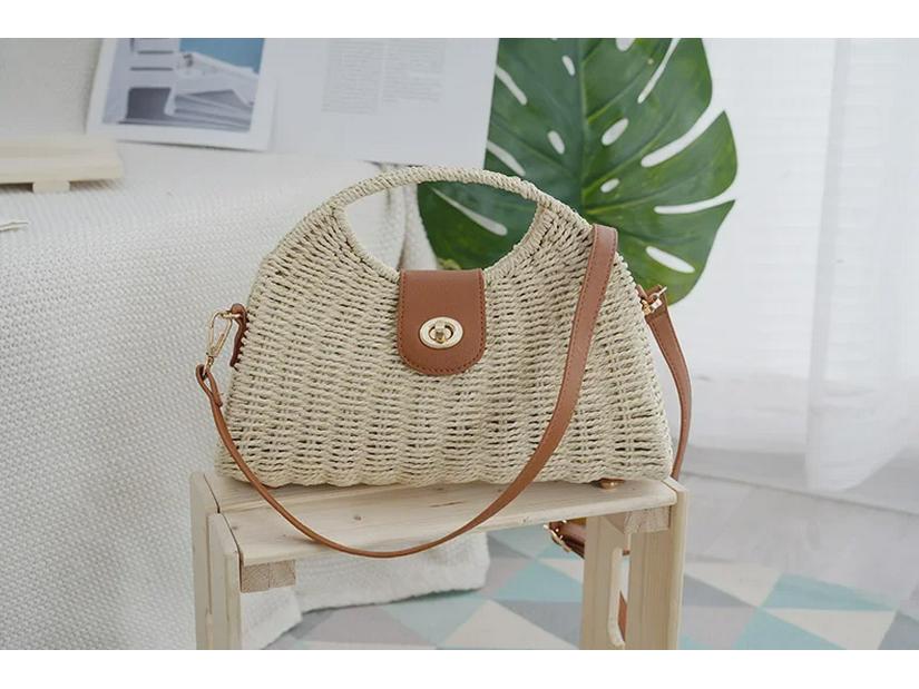 Пляжная сумка Seaside Holiday Retro Woven Beach Bag - женская, ручная, через плечо