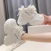 White Chunky Sneakers Women New Autumn Hidden Heel Platform Sports Dad Shoes Woman Lace Up Breathable Mesh Casual Shoes 10CM