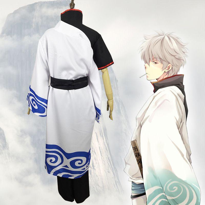 Вневременно стильный Gintama Sakata Gintoki Аниме Костюм для косплея Серебряная душа на Хэллоуин Полный комплект для всех случаев