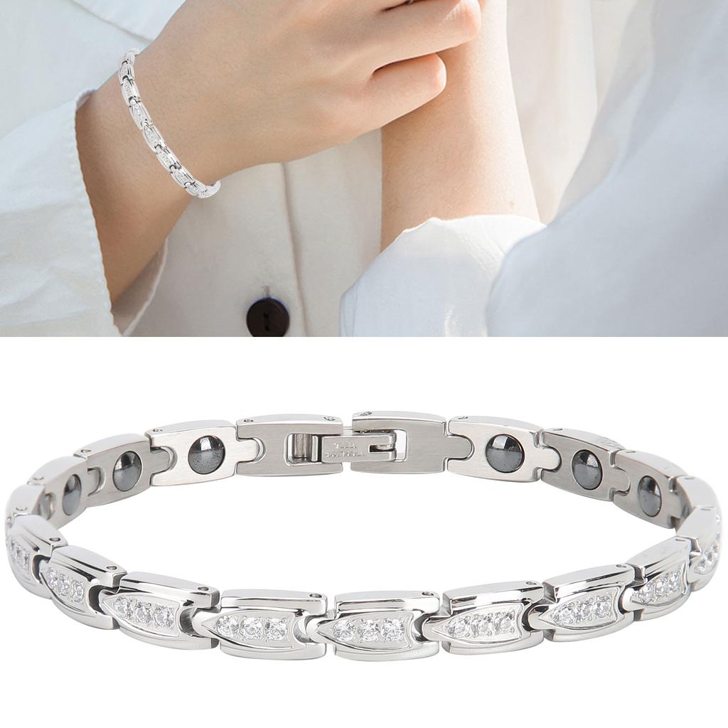Female Bracelet Stainless Steel Magnet Hand Chain Pain Relive Health Care Wrist Jewelry