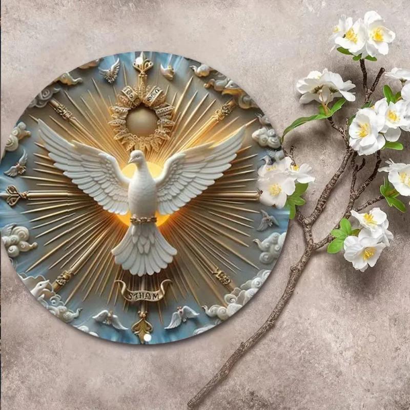 Христос Дух Голубь настенное искусство дерево 3D рельеф, Добро пожаловать на дверь деревенский деревянный знак голуби мира входная дверь знак на стену фермерского дома украшения дверь вешалка