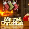 Three-dimensional Christmas Decoration Items Waterproof New Year Merry Christmas Letter Lights Perfect RED Panel