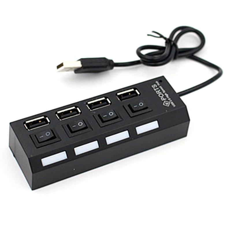 1Pcs 4-Port Usb Hub One To Four Splitter Hub Plug And Play Independent Switch Small Socket Hub Usb 4-Port Splitter For Laptops