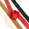 New Year's Gold Velvet Silver Velvet Ribbon One Side Flocking Red Ribbon Headdress Hair Clip Material Bow Colorful Webbing Ribbon Home Decoration
