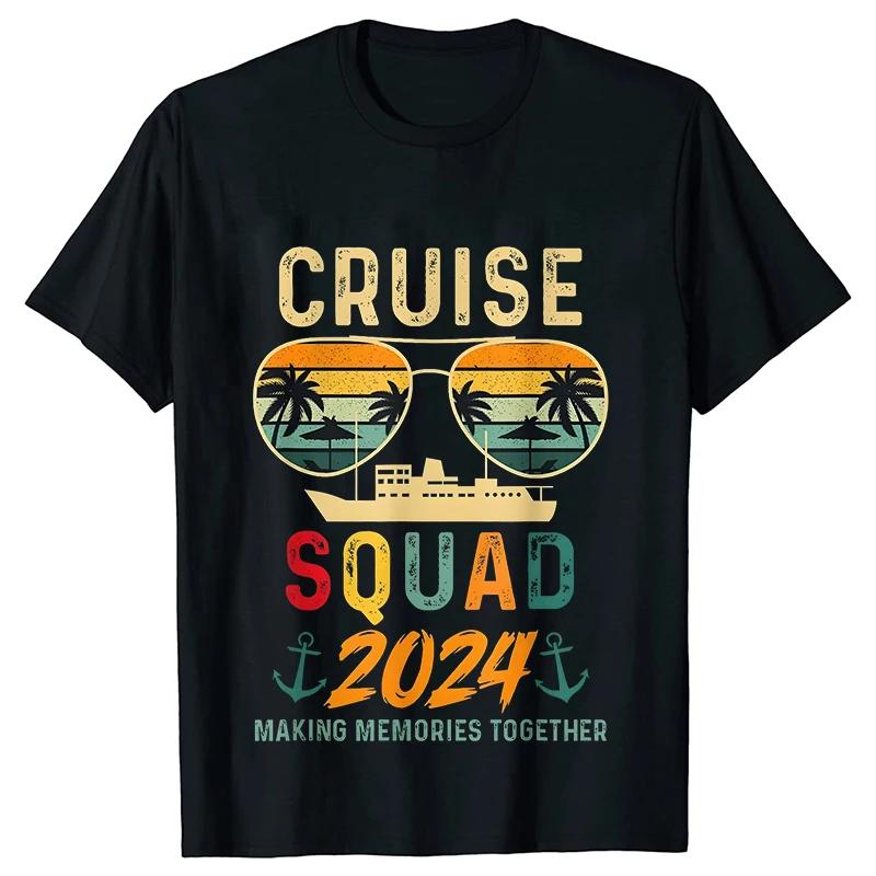 Cruise Squad 2024 Unisex T Shirt Family Vacation Matching Group Summer Tees Fashion Graphic Y2k Tops Women Aesthetic Clothing