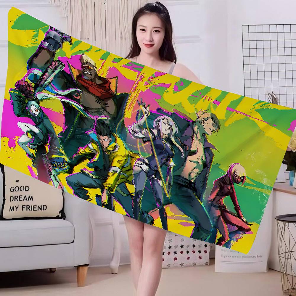 C-CYBERPUNKS-2077S Anime.webp Microfiber Beach Towel Absorbent Quick dry Soft Yoga Swimming Resort Mountain Climbing Towel