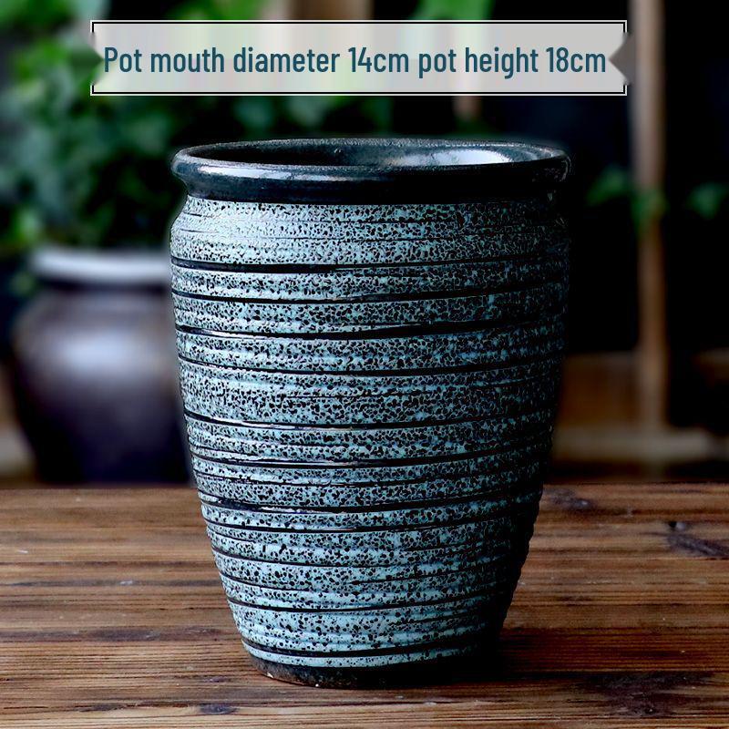 Succulent Ceramic Stump Pot: Retro Terracotta, Breathable & Water-Absorbing, Creative Small Flower Planter