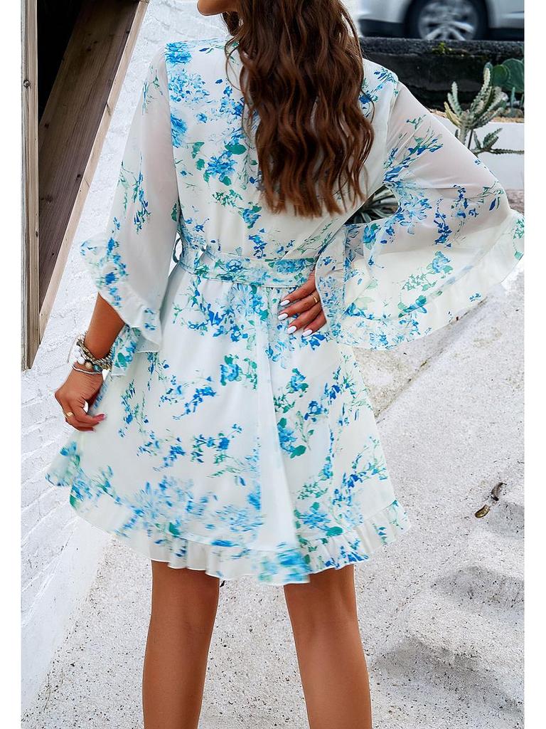 Женское платье из шифона с цветочным кружевом для отпуска, весна/лето 2024 г.