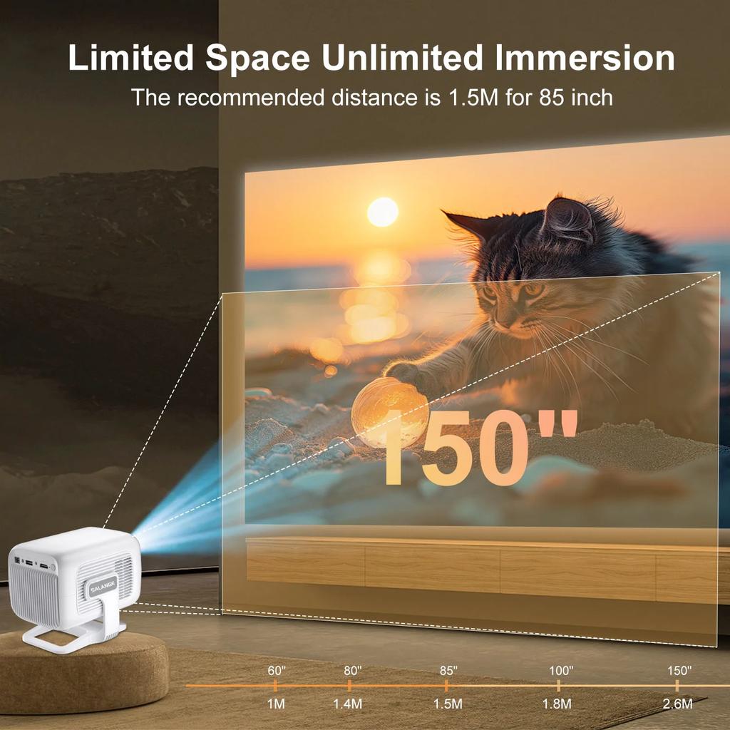 2025 НОВЫЙ Мини-проектор Salange 4K Нативный 1080P Android11 Автофокус Смарт-домашний кинотеатр 420ANSI Портативный лучевой проектор HY260Max