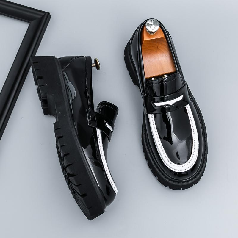 Модные Новые Мужские Туфли из Лакированной Кожи Смешанных Цветов, Увеличивающие Рост, Дизайнерские Пенни-лоферы, Формальная Свадебная Обувь для Выпускного Вечера