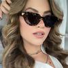 Retro Cat Eye Women Luxury Sunglasses Fashion Brand Designer Gradient Trending Leopard Tea Sun Glasses Shades UV400