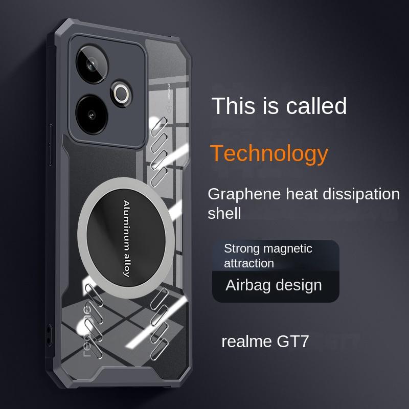 Чехол для OPPO Realme GT 7 Жесткий с теплоотводом Магнитная защитная задняя крышка Чехол для корпуса телефона Realme GT 7 Pro GT Neo 7