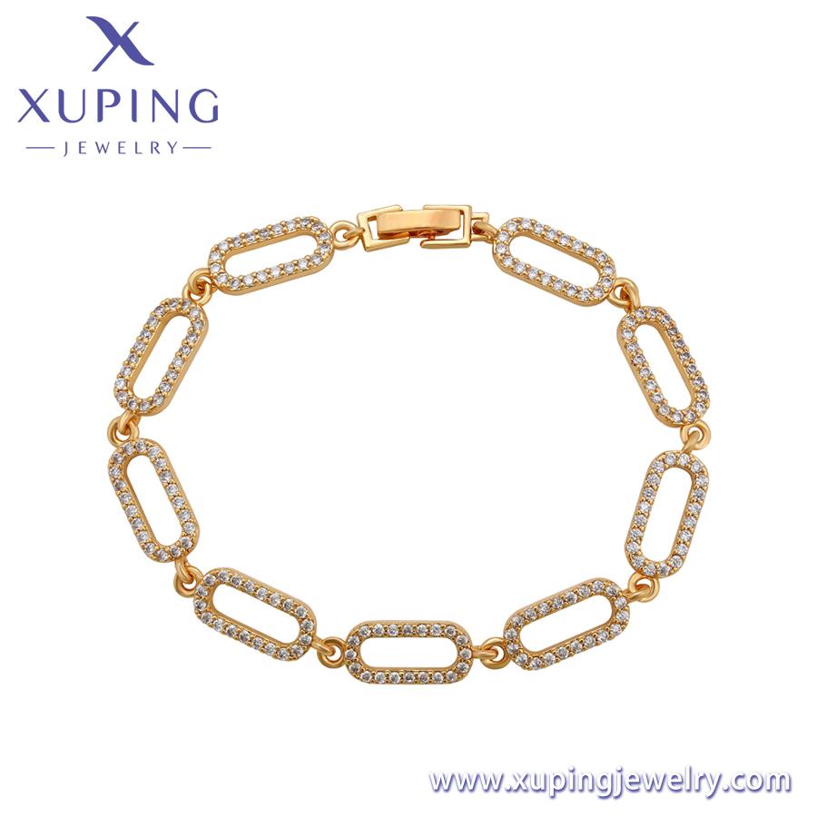 Браслет-628 Xuping Jewelry Модный и Изящный Новый Набор с Бриллиантами 18K Золото Универсальный Стиль INS Браслет для Характера