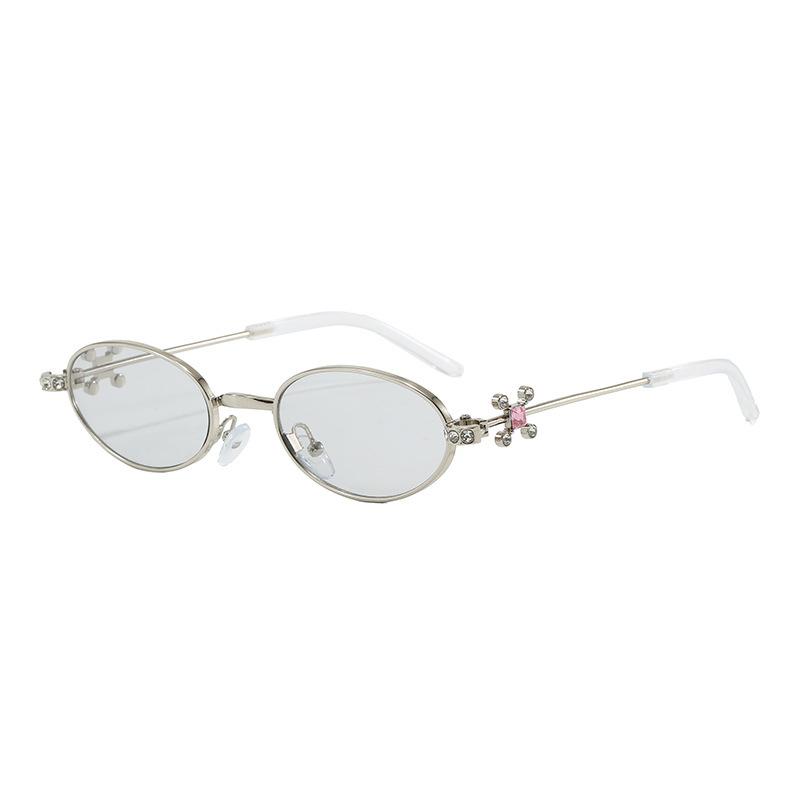 Hot-selling new anti-blue glasses ultra-light metal high-end sense diamond-encrusted jennie glasses frame women