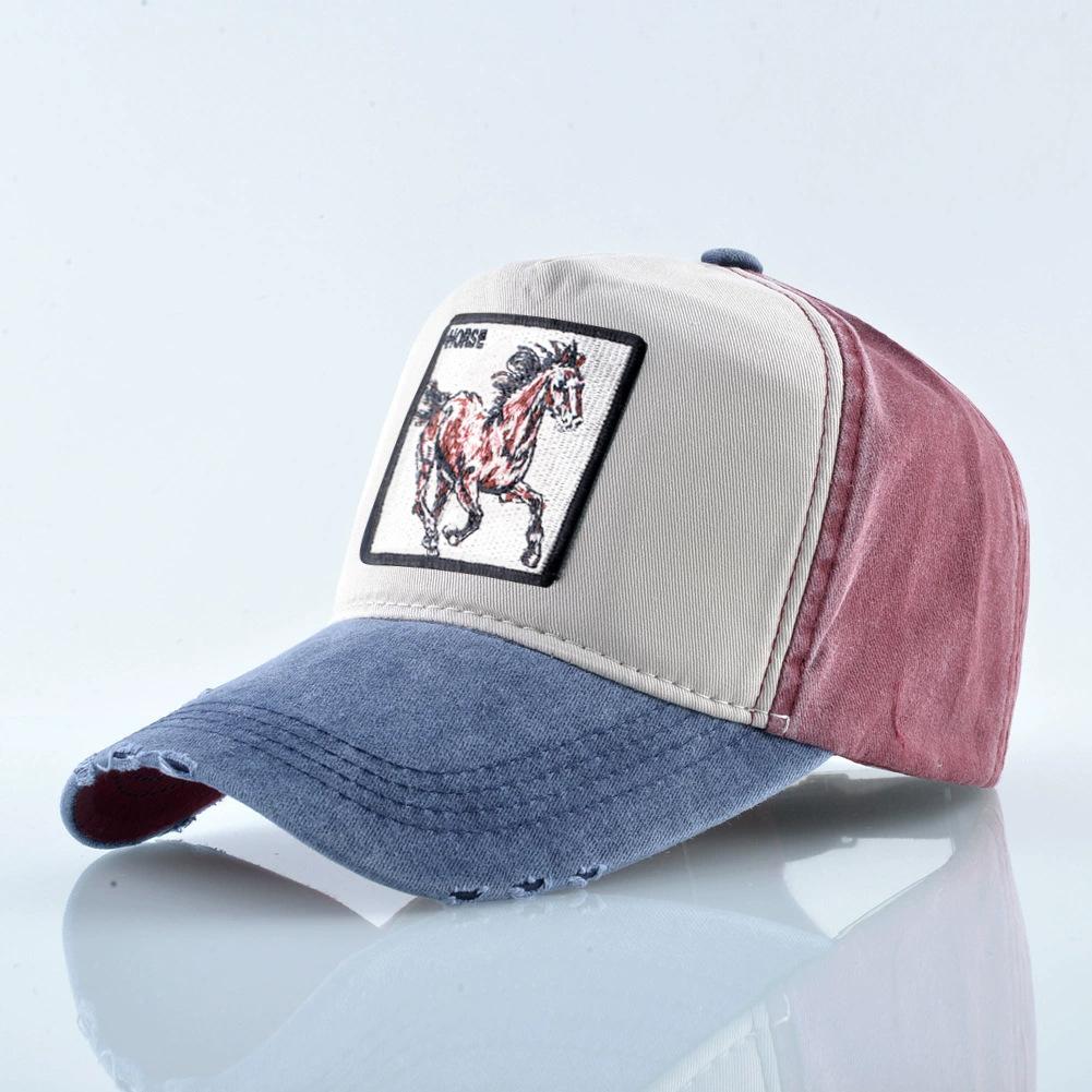 Кепка с вышивкой Животные нашивка Мужская Snapback Хип-хоп Папина кепка Женская Всесезонная Регулируемый козырек Кепка Винтаж Деним Бейсболка Минималистичная